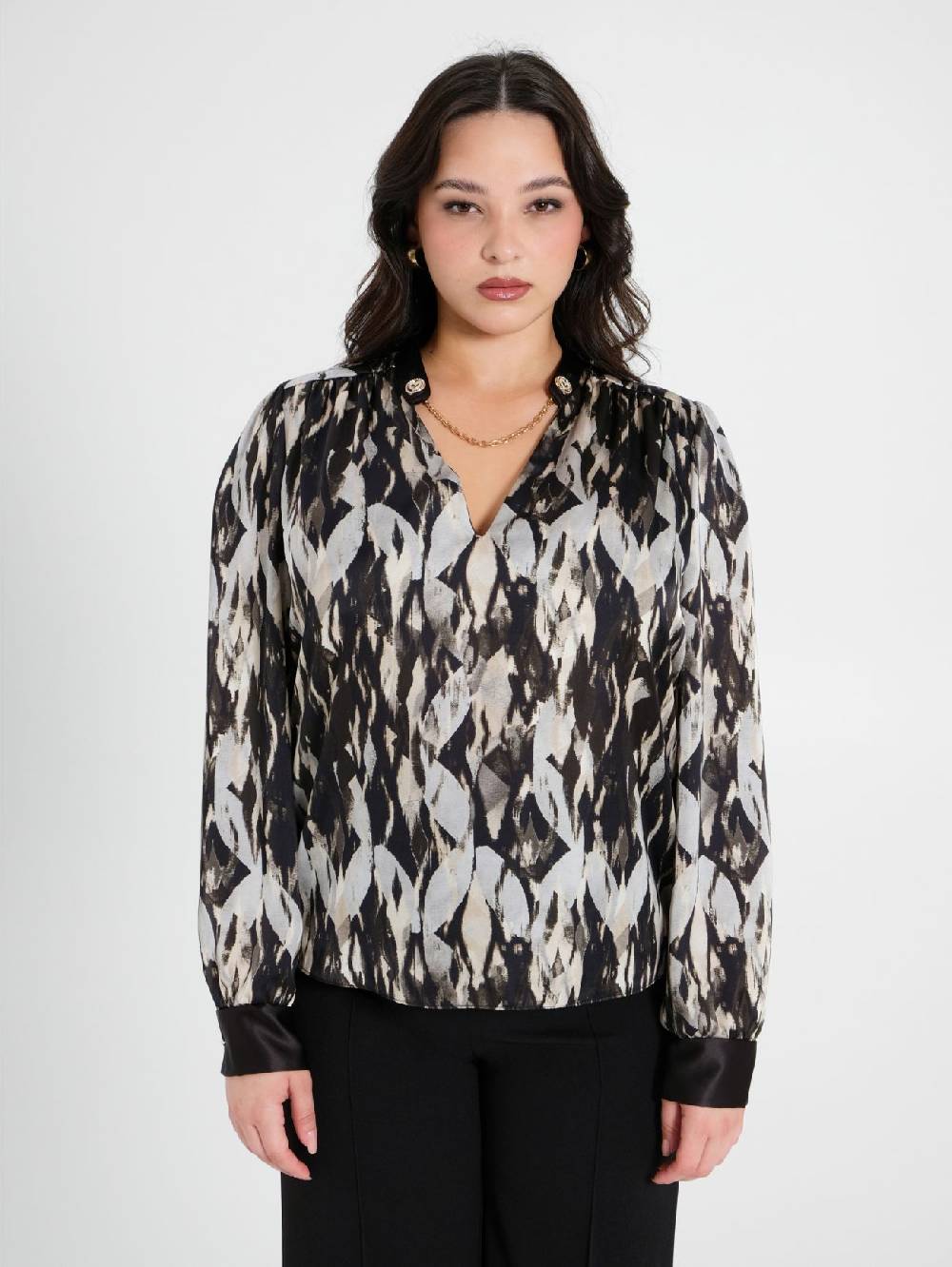Rinascimento Blusa Curvy stampa Black & White Offerta Giorno del Papà