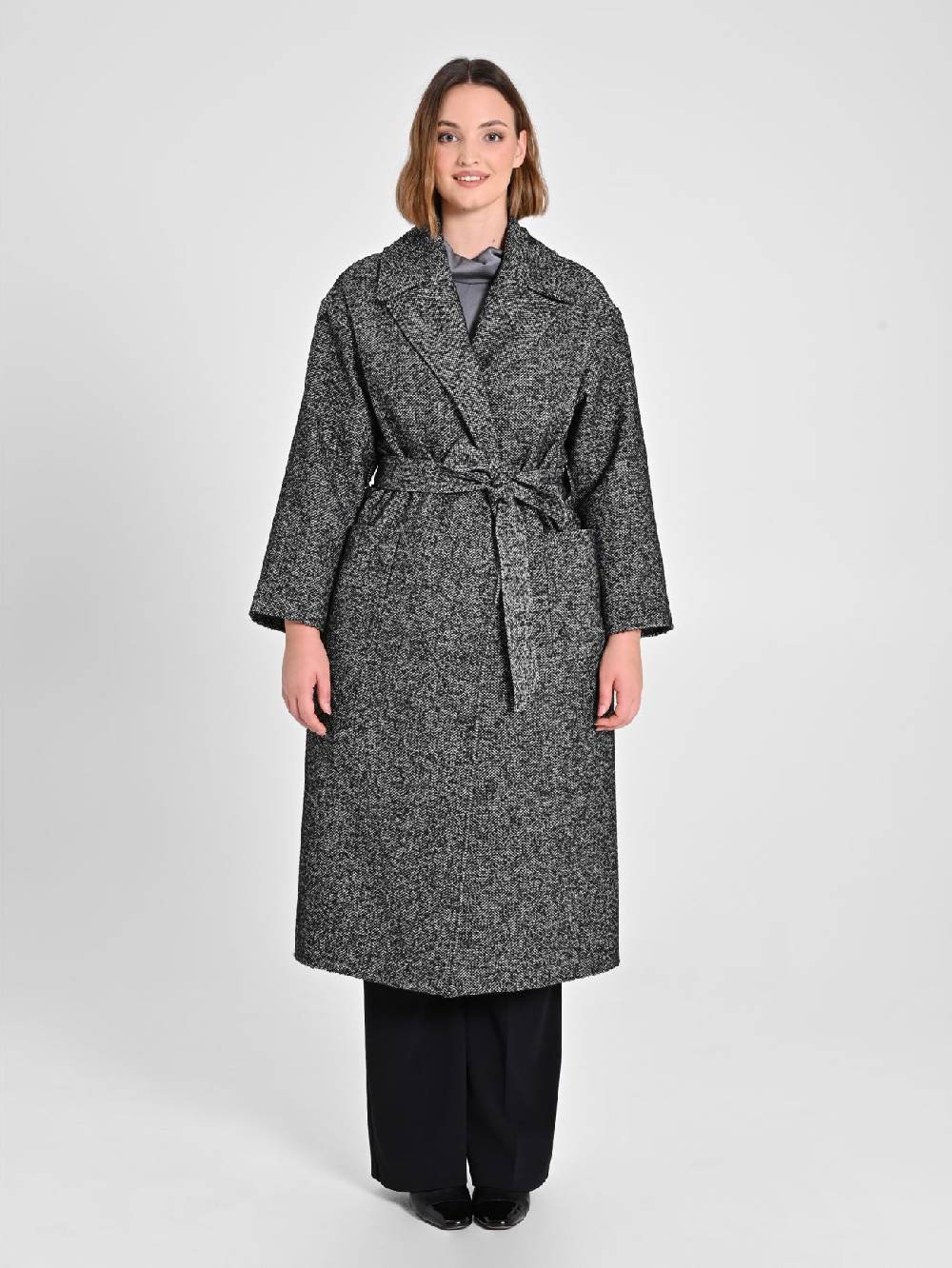 Rinascimento Cappotto Curvy Black & White Enormi risparmi