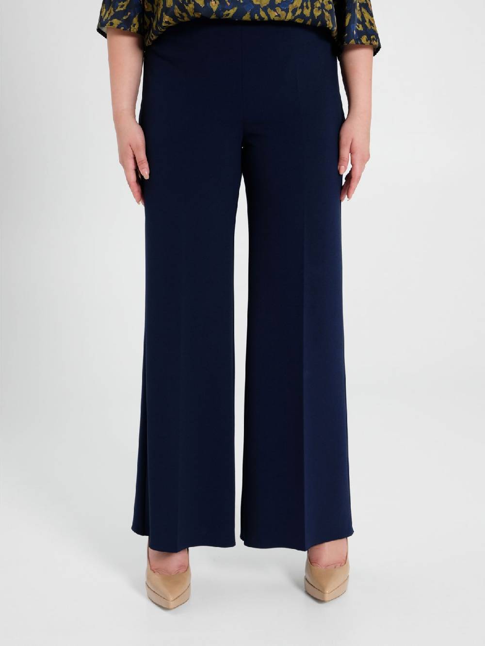 Rinascimento Pantaloni Curvy Palazzo Blu Super Saving Price