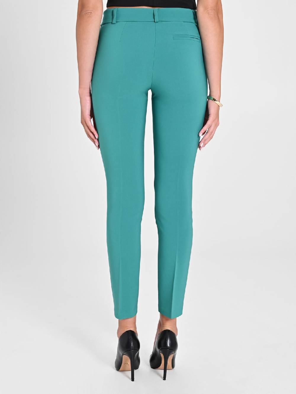 Rinascimento Pantaloni Straight in Tessuto Tecnico Verde Giada Rilascio limitato