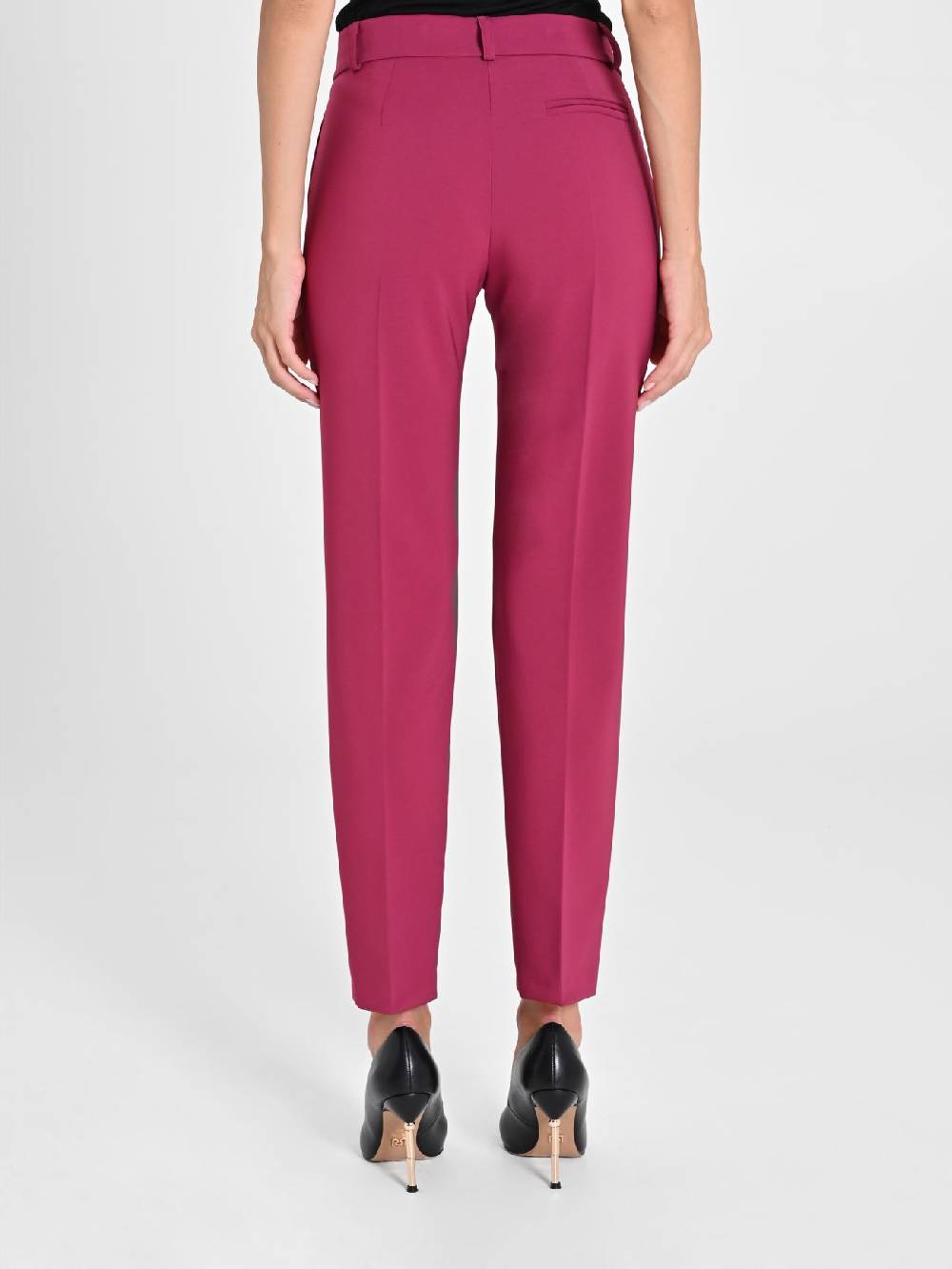 Rinascimento Pantaloni Straight in Tessuto Tecnico Bordeaux Ultimi tre giorni