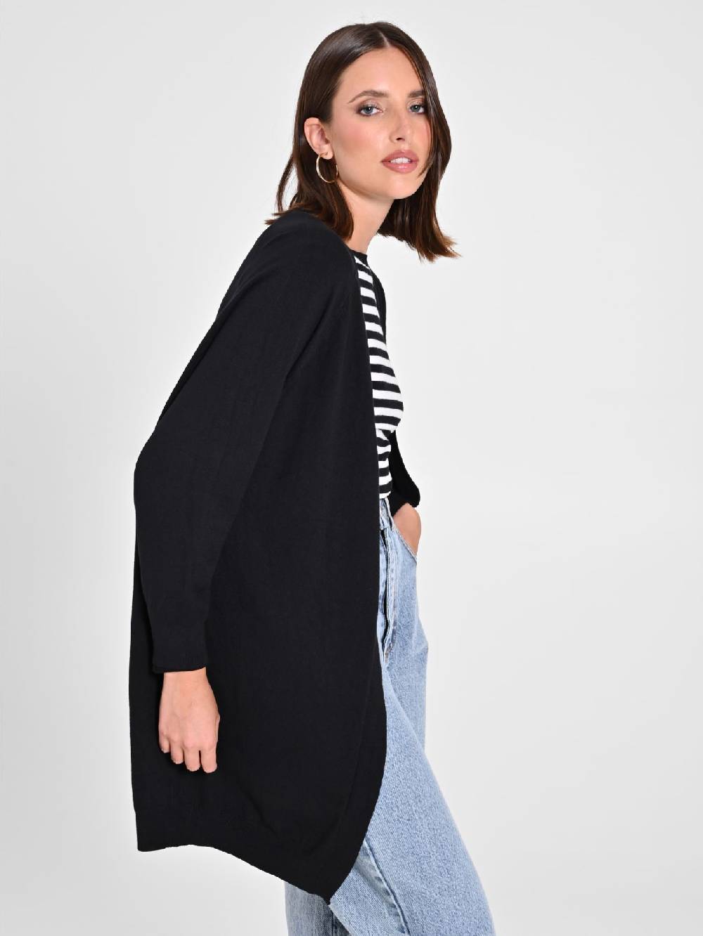 Rinascimento Cardigan Nero in Maglia Fino al 65% di sconto