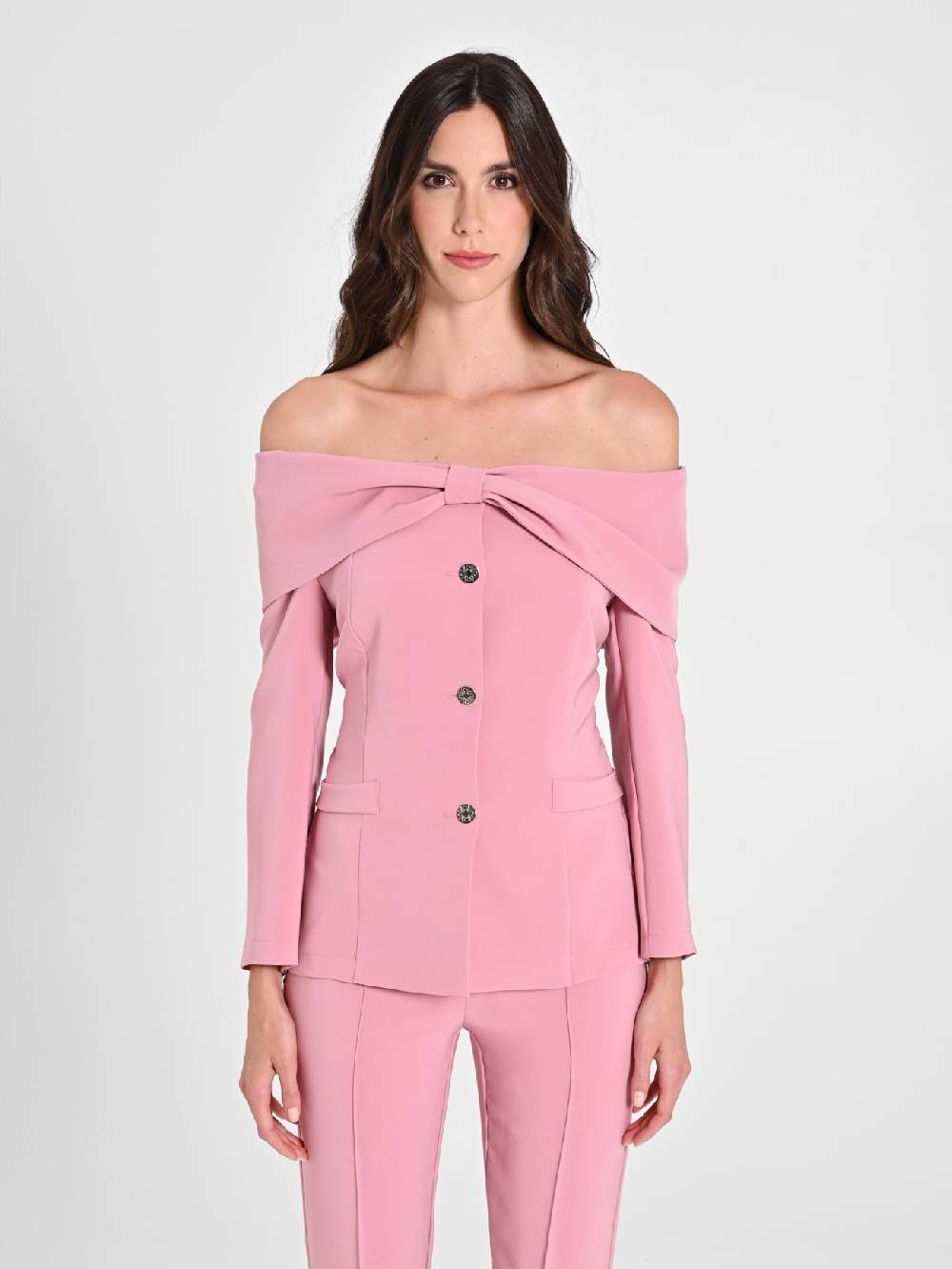 Rinascimento Giacca con Fiocco Rosa Antico Sostegno trimestrale