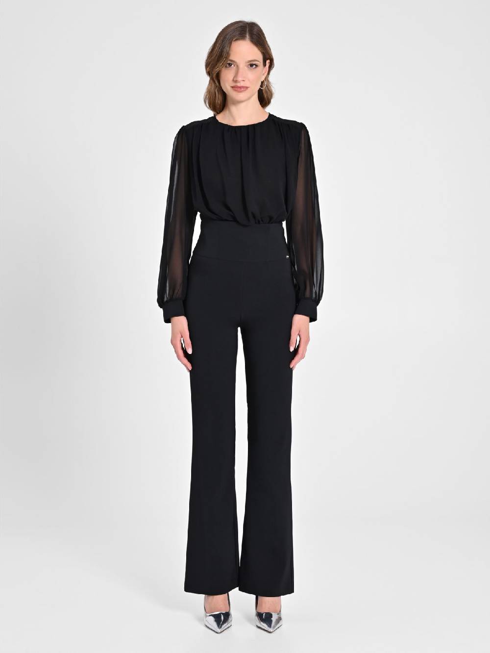 Rinascimento Pantaloni Flared Neri Super sconto