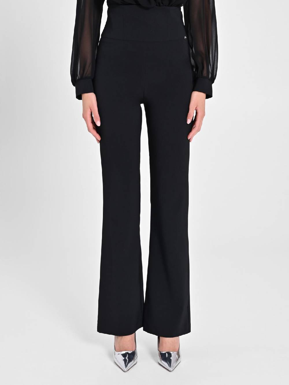Rinascimento Pantaloni Flared Neri Super sconto