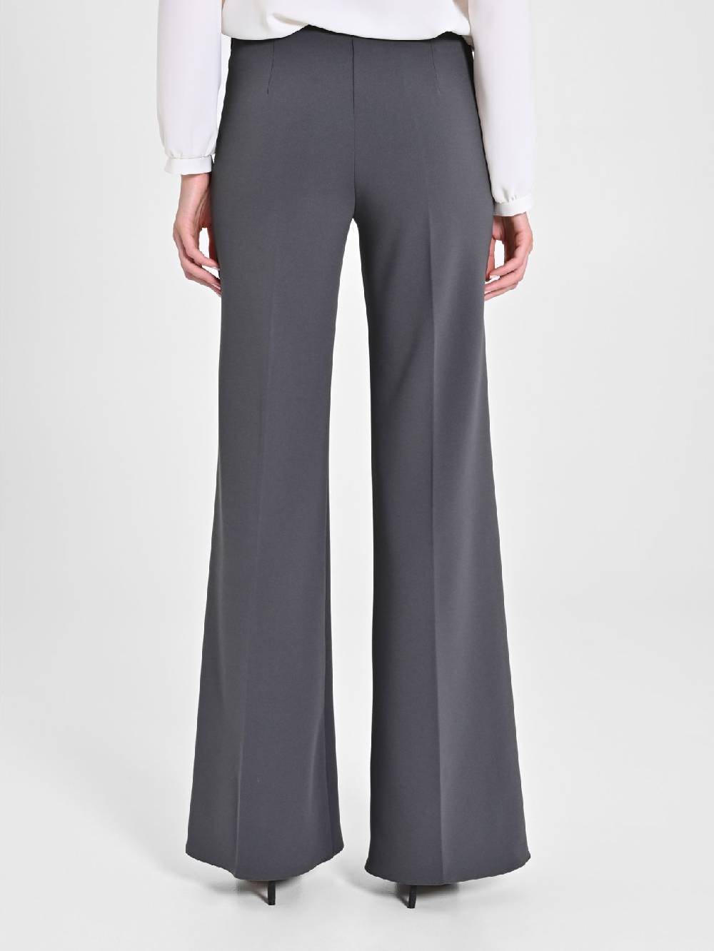 Rinascimento Pantaloni Palazzo in Scuba mano Crepe Grigio Enormi sconti
