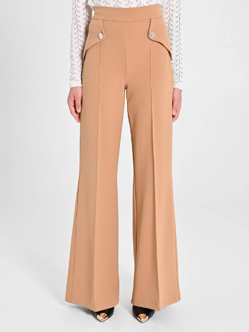 Rinascimento Pantaloni Palazzo con Bottoni Dorati Officina