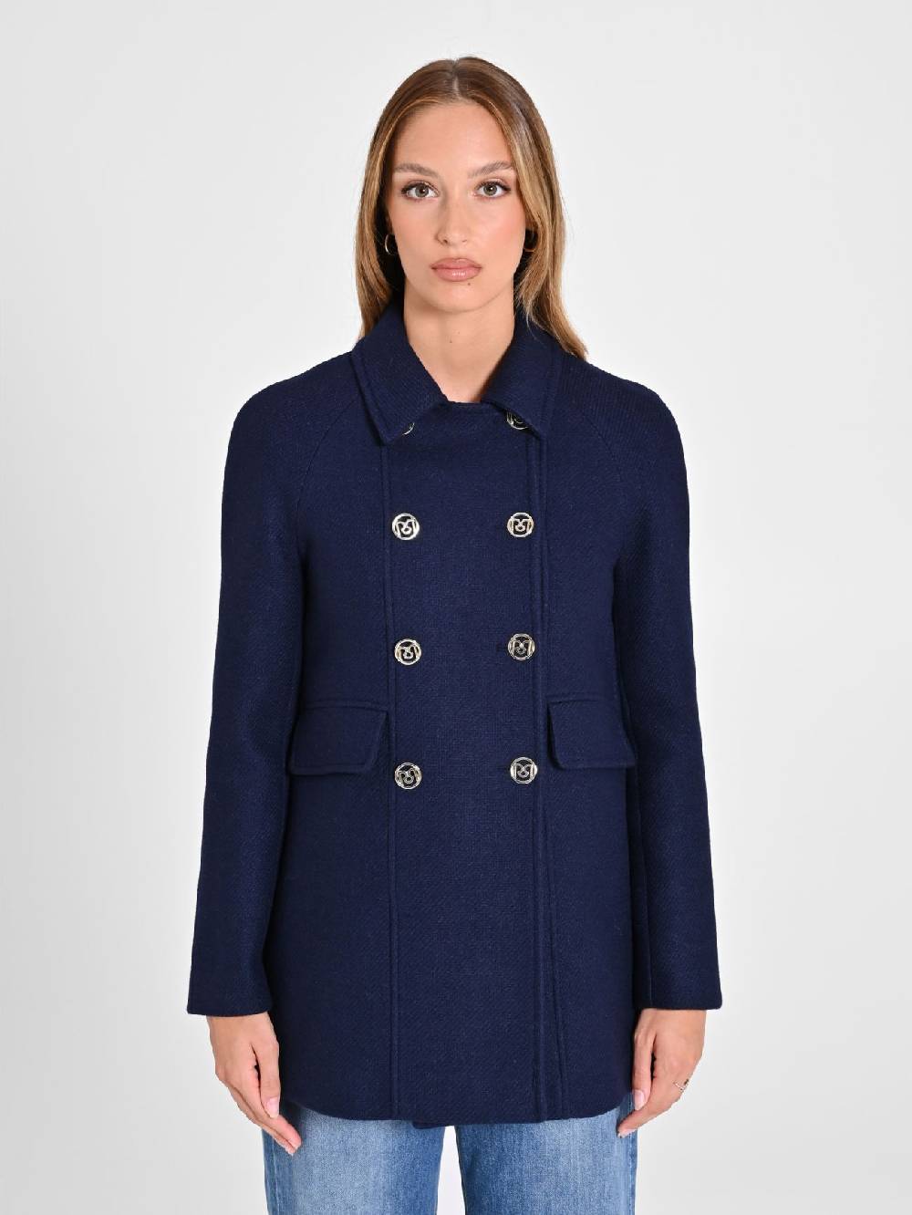 Rinascimento Cappotto Doppiopetto Blu In vendita