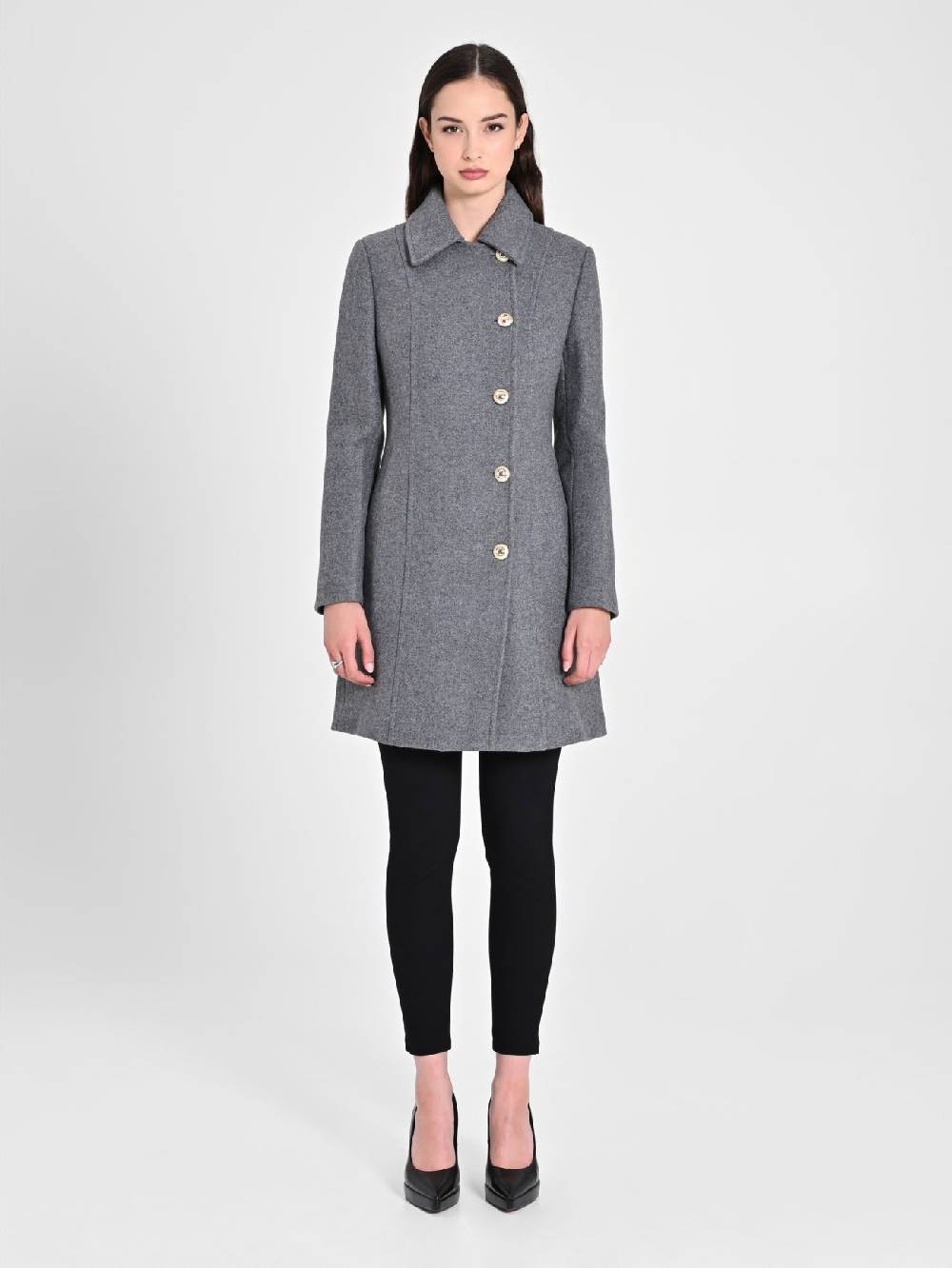 Rinascimento Cappotto Grigio con Bottoni Dorati 2025