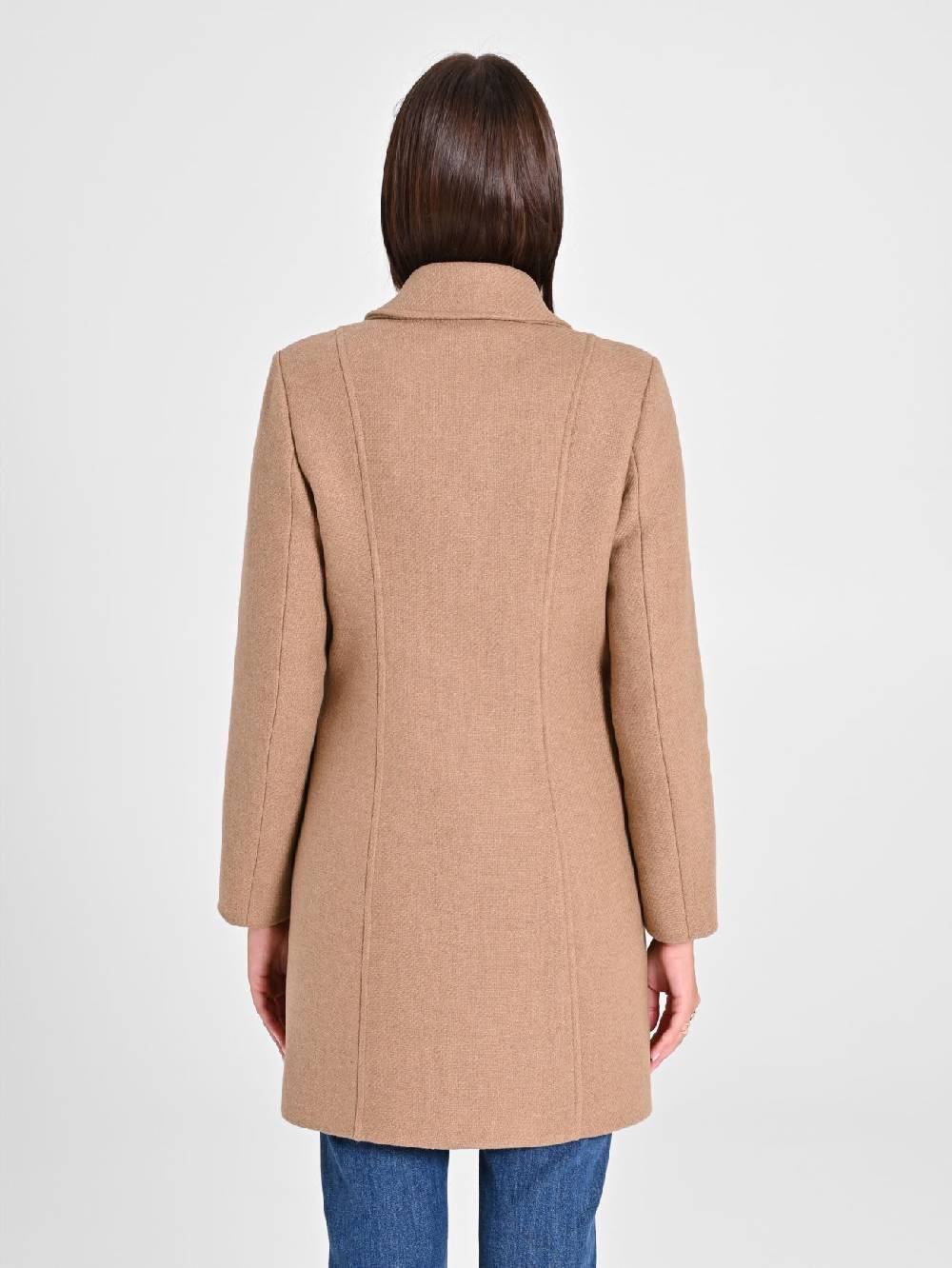 Rinascimento Cappotto Cammello con Bottoni Dorati Italy
