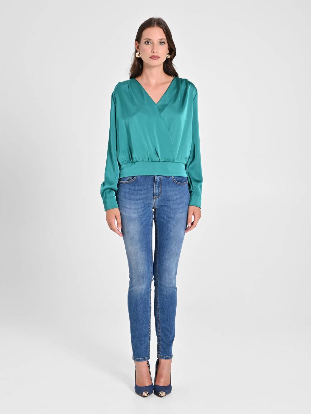 Rinascimento Blusa incrociata in Raso Fino Al -60%
