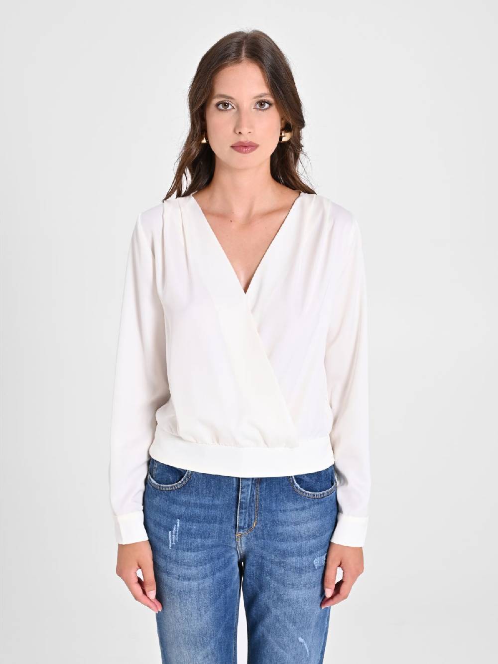 Rinascimento Blusa incrociata in Raso Novità