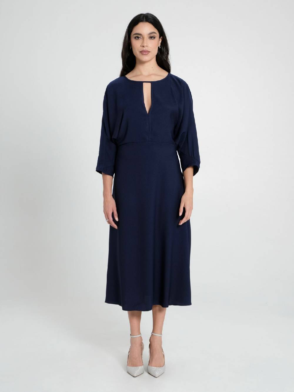 Rinascimento Abito Midi con Maniche Kimono Vendita Economica
