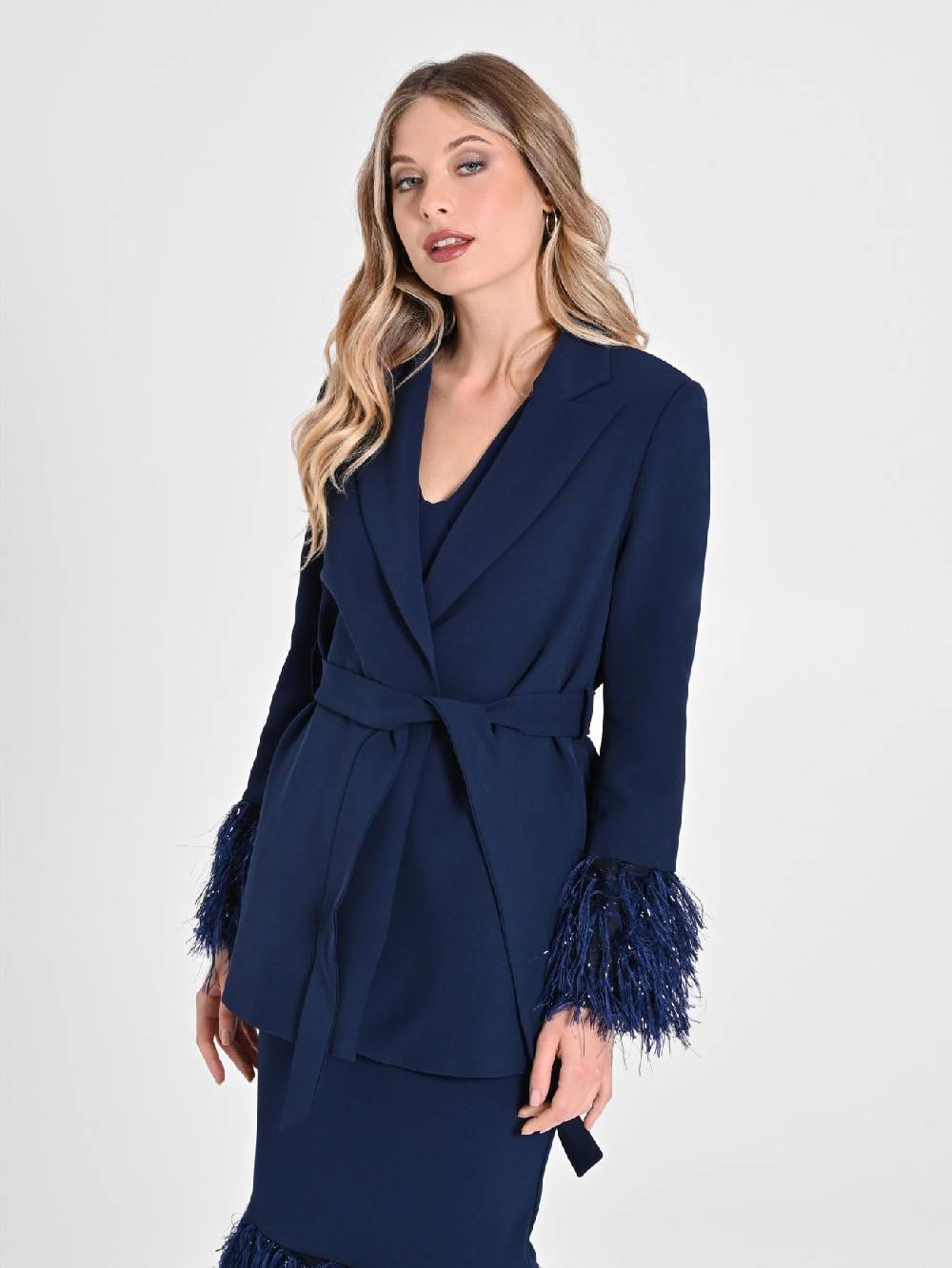 Rinascimento Giacca Piume Lurex Saldi Di Fabbrica