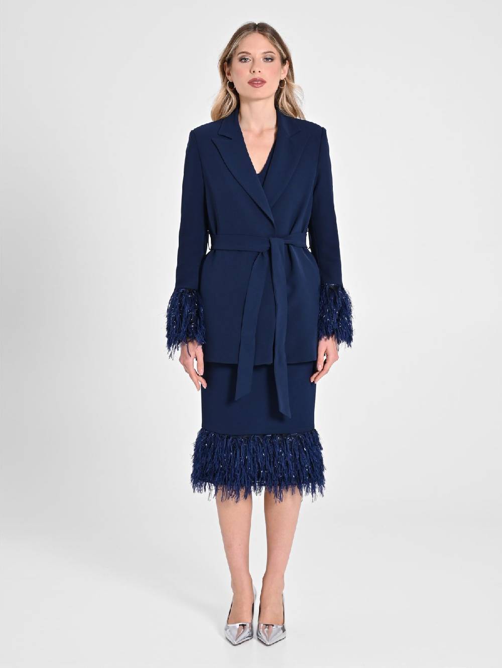 Rinascimento Giacca Piume Lurex Saldi Di Fabbrica