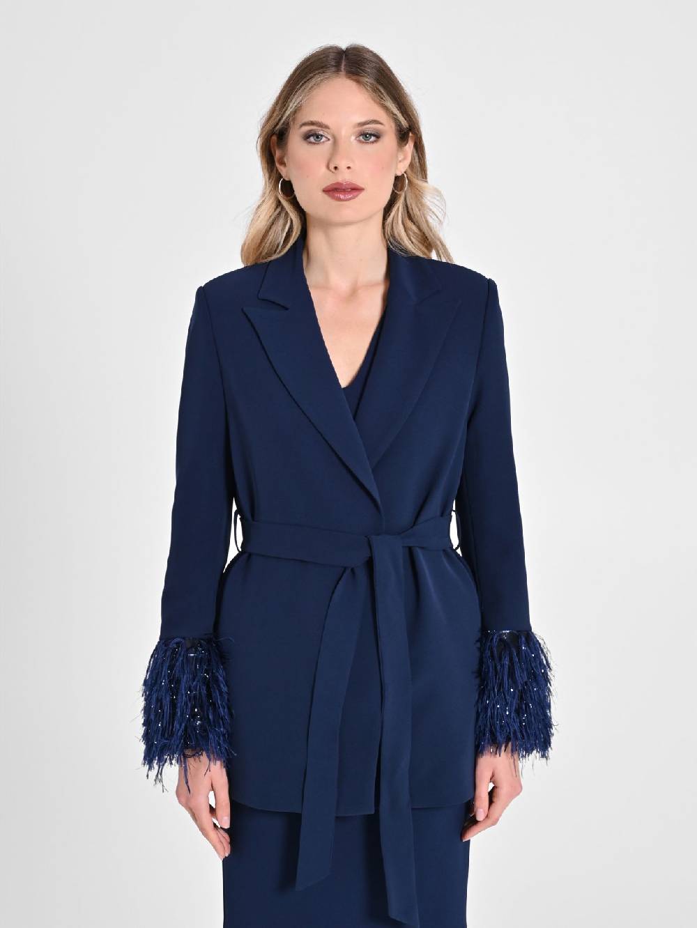 Rinascimento Giacca Piume Lurex Saldi Di Fabbrica