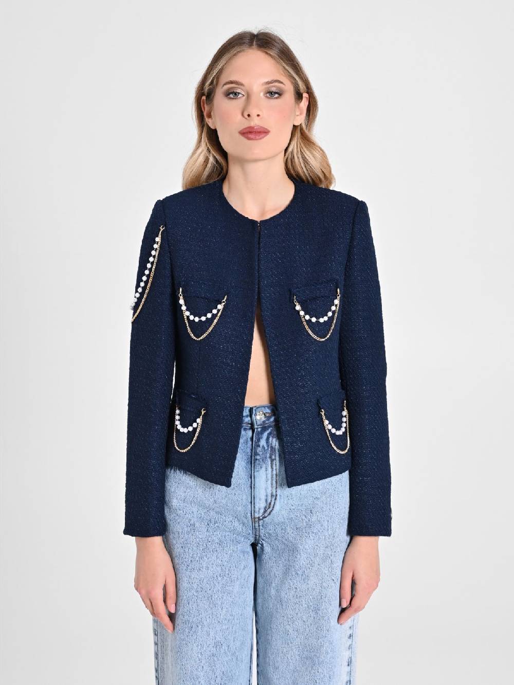 Rinascimento Giacca Corta in Tweed Vendite Flash