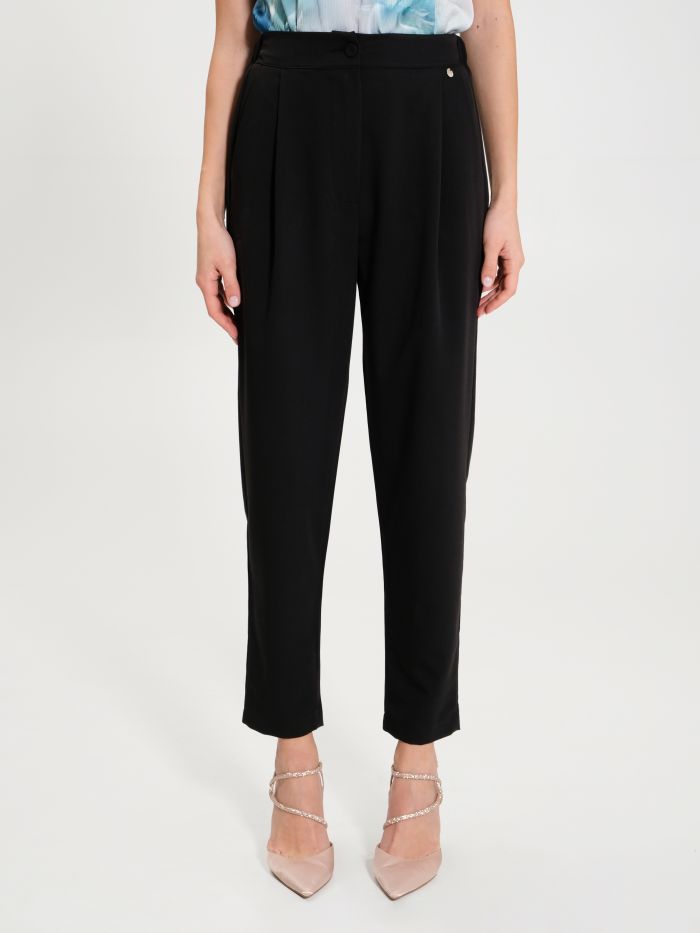 Rinascimento Pantaloni Carota con Punto Smock Comprare a buon mercato