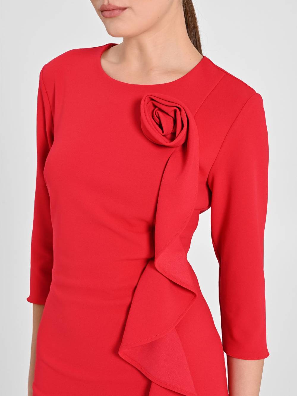 Rinascimento Tubino Rosso Rosa Rouche Fino al 60% di sconto