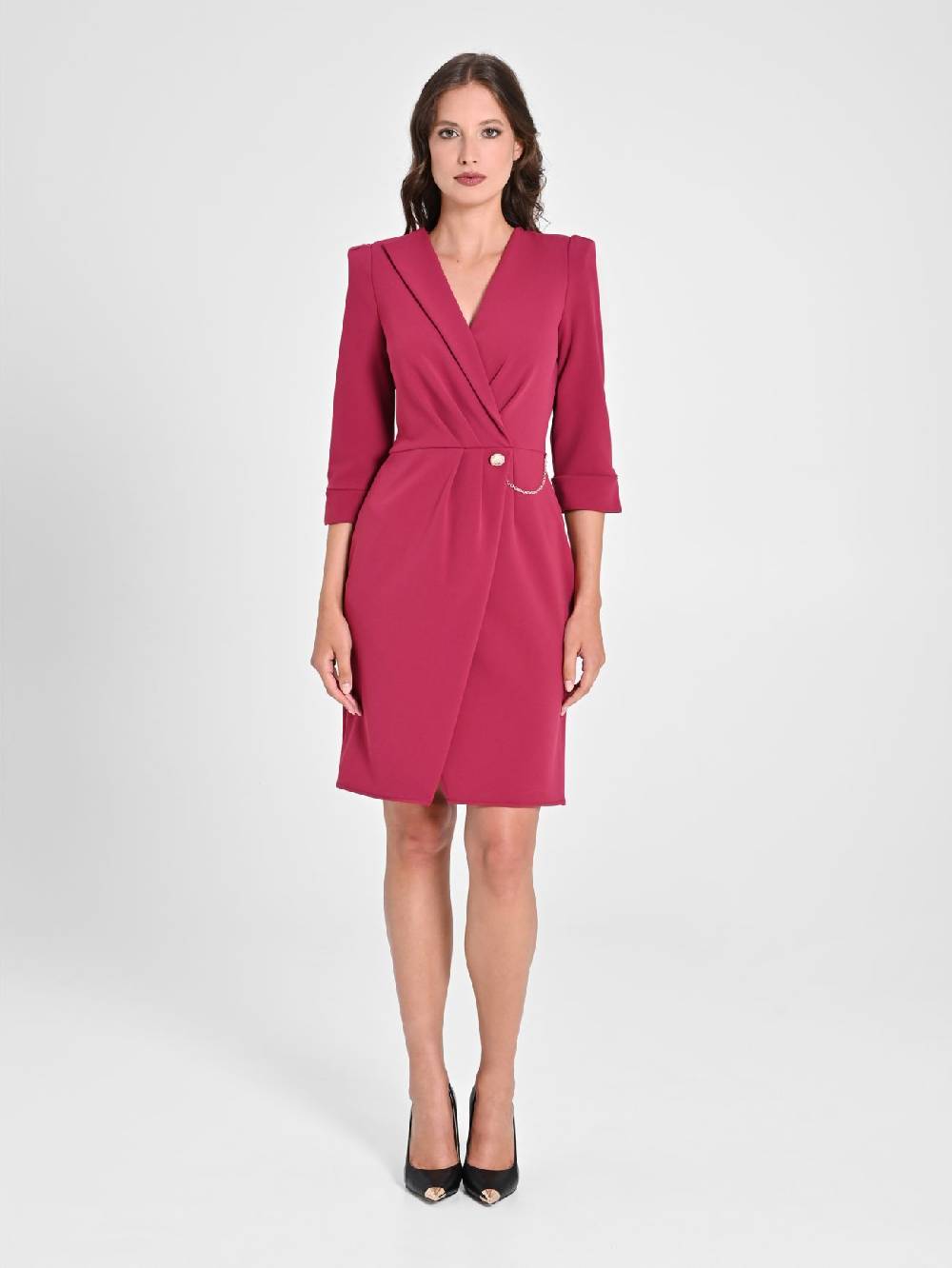 Rinascimento Abito Wrap Bordeaux Fino al 65% di sconto