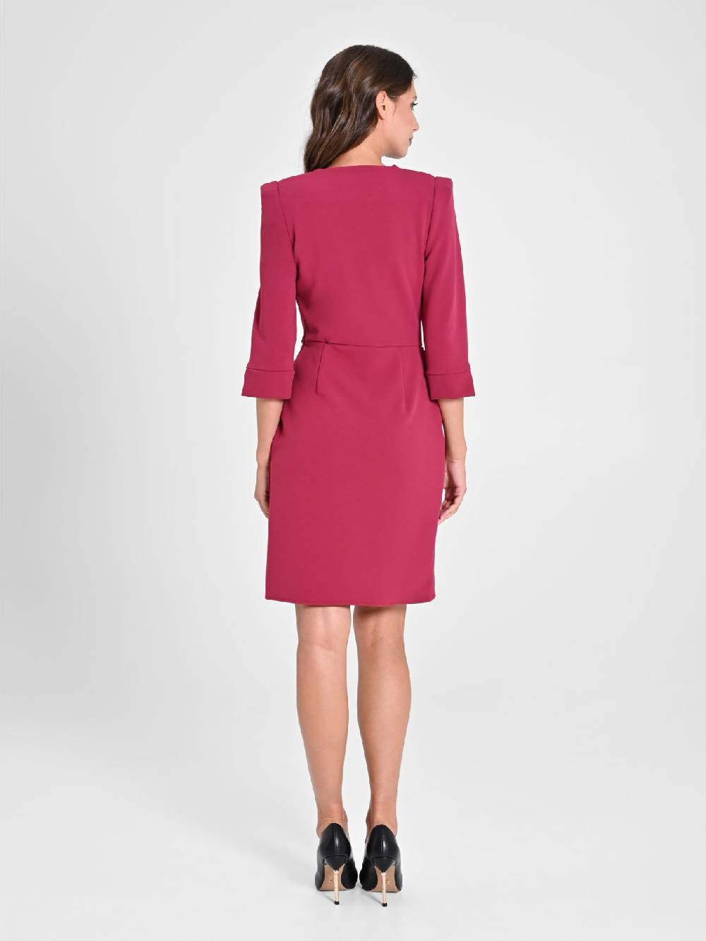 Rinascimento Abito Wrap Bordeaux Fino al 65% di sconto