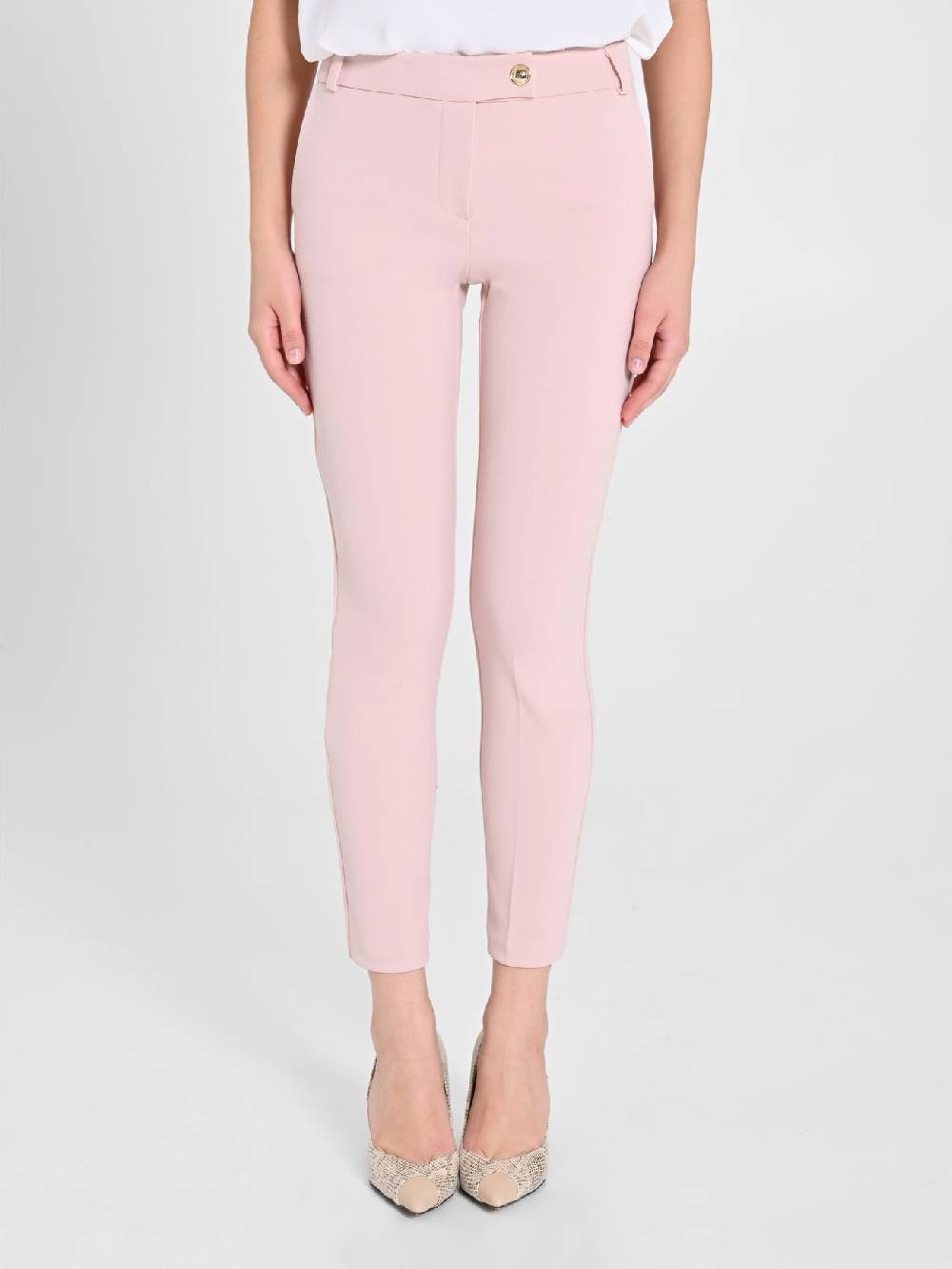 Rinascimento Pantaloni Straight in Scuba mano Crepe Rosa Discount Store per i nuovi prodotti