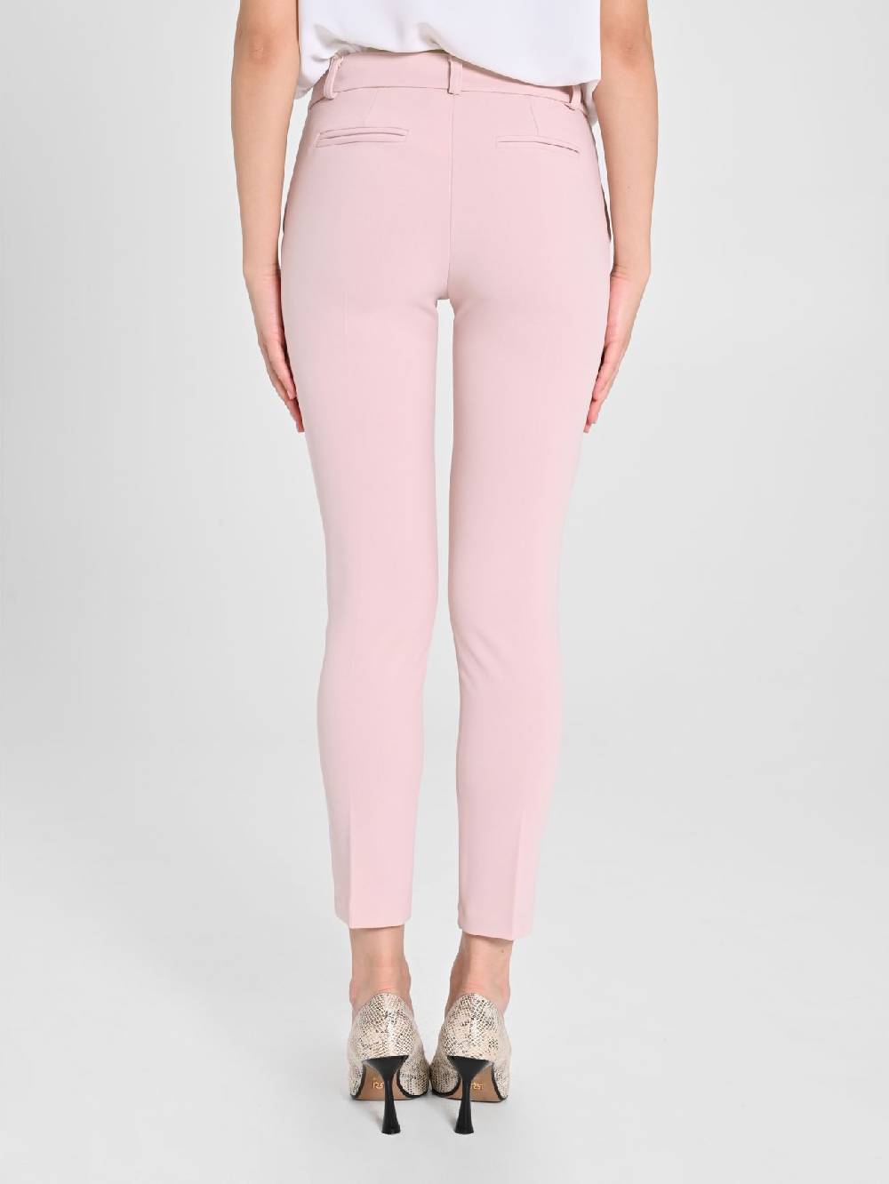 Rinascimento Pantaloni Straight in Scuba mano Crepe Rosa Discount Store per i nuovi prodotti