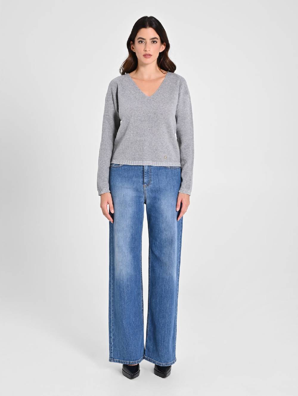 Rinascimento Maglione Lana Cashmere Grigio Spedizione Gratuita