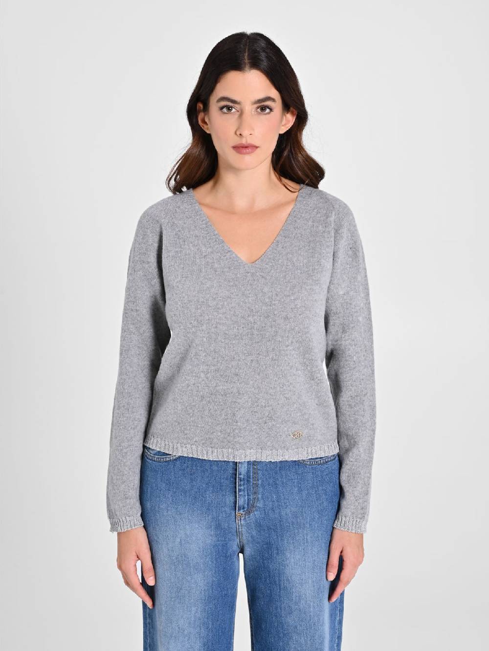 Rinascimento Maglione Lana Cashmere Grigio Spedizione Gratuita