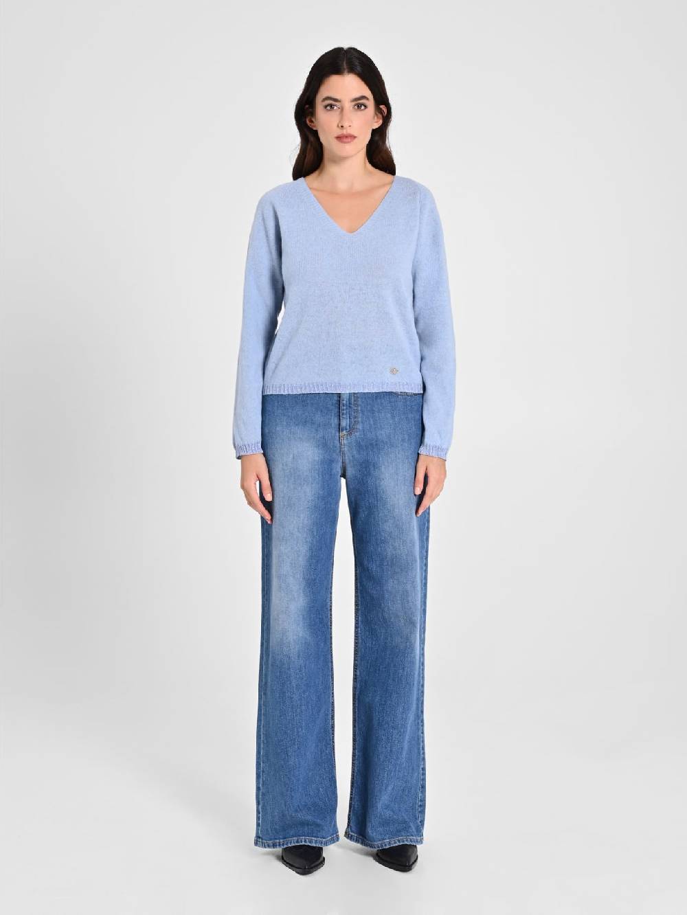 Rinascimento Maglione Lana Cashmere Azzurro Pezzi Unici