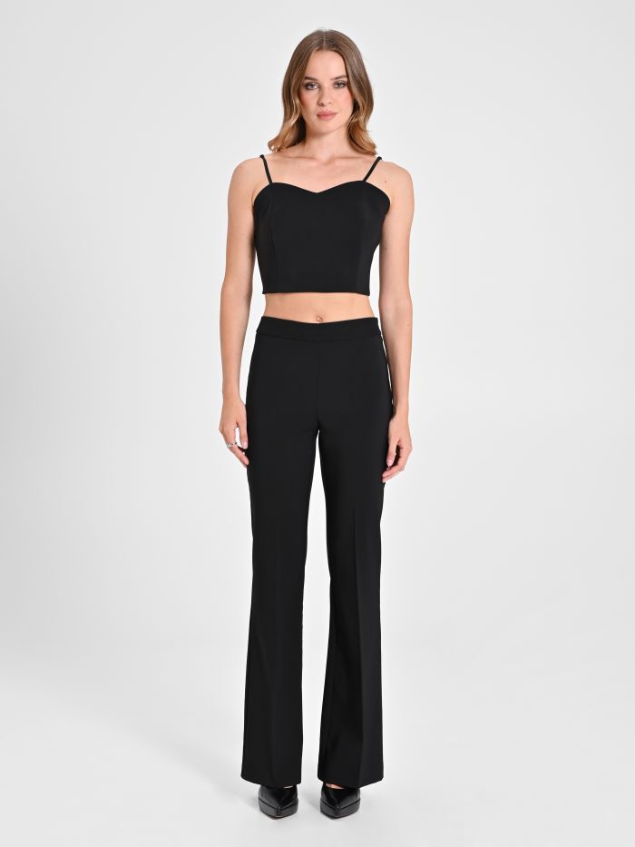 Rinascimento Pantaloni Mid Flared in Tessuto Tecnico Vendita Calda