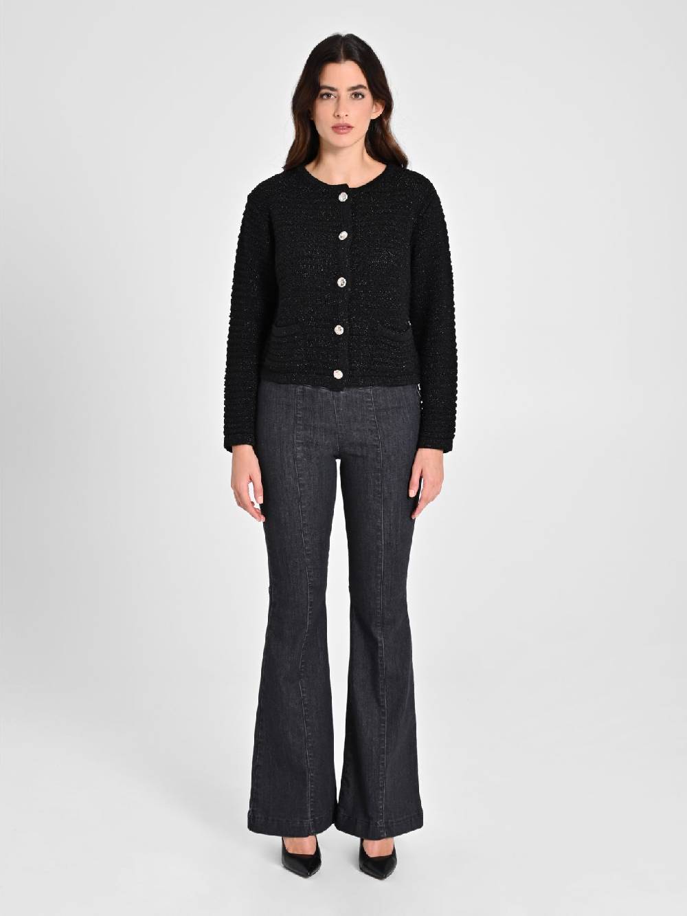 Rinascimento Cardigan Lurex Argento Black Friday