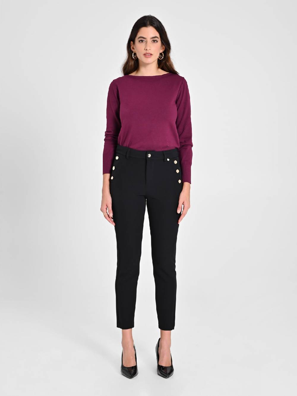 Rinascimento Pantaloni Skinny Neri Offerta natalizia