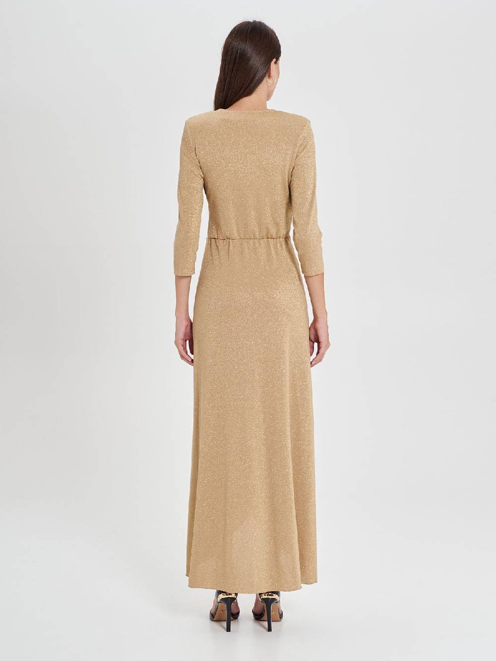 Rinascimento Abito Lungo Oro Lurex Offerta San Valentino