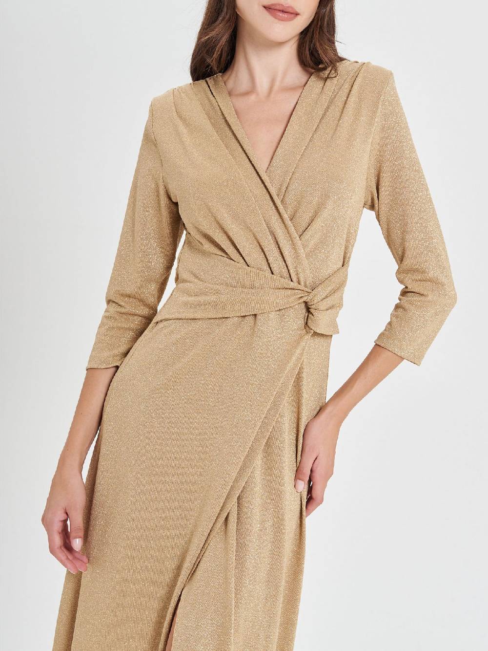 Rinascimento Abito Lungo Oro Lurex Offerta San Valentino