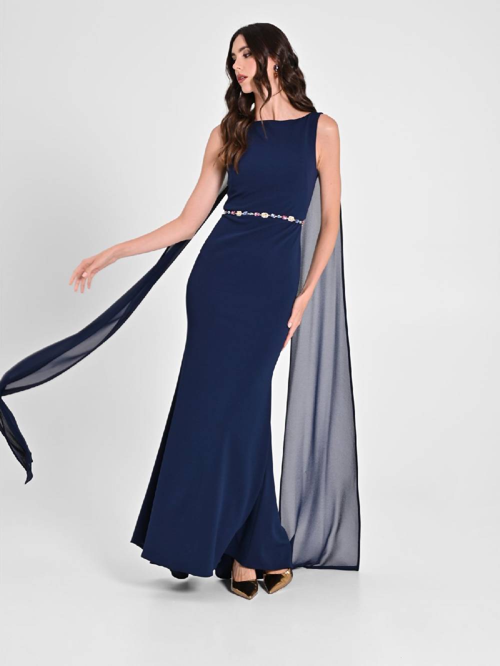 Rinascimento Abito Lungo Sirena Blu Online Outlet