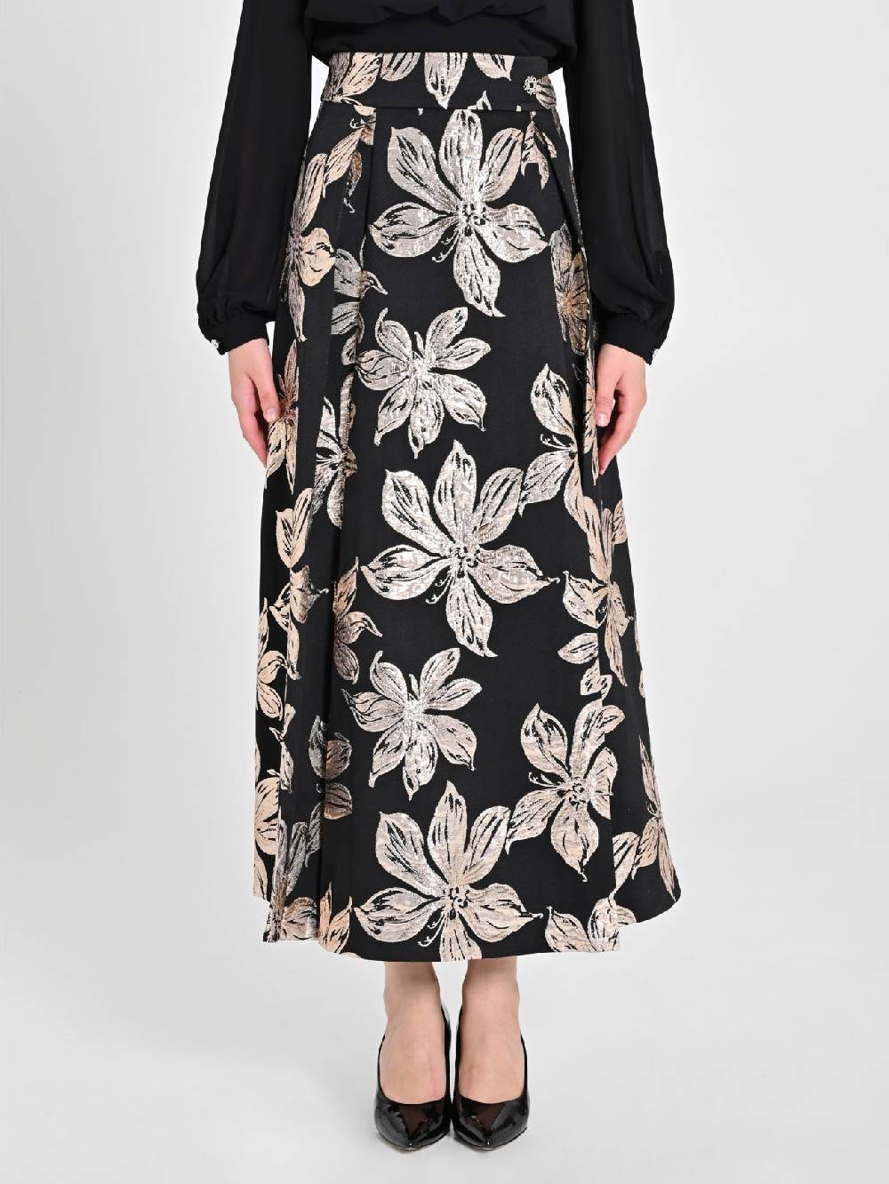 Rinascimento Gonna Fiori Dorati Jacquard Offerte giornaliere