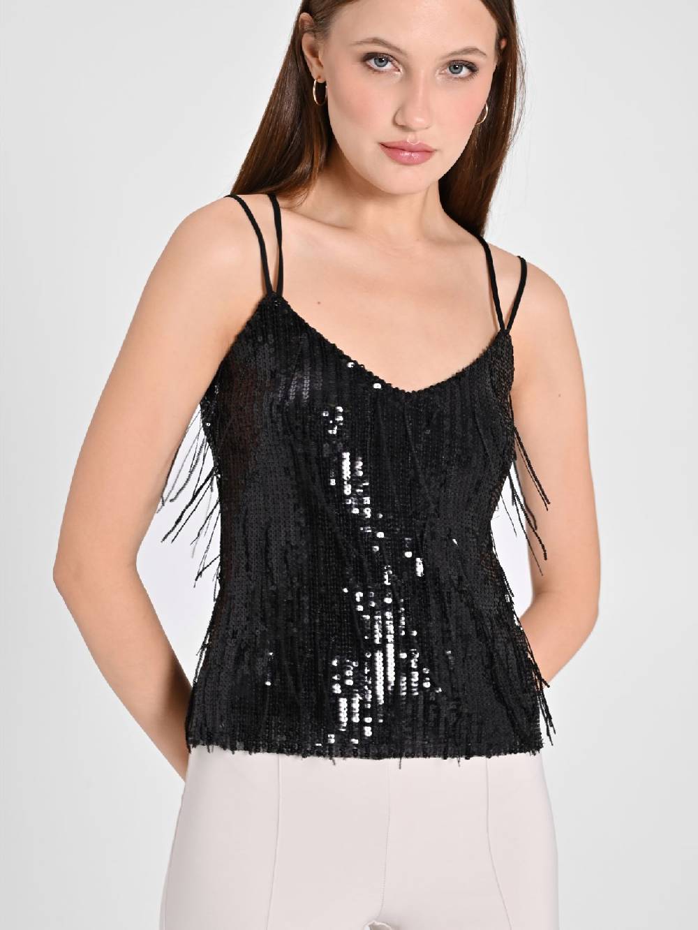 Rinascimento Top Paillettes Frange Sconti VIP