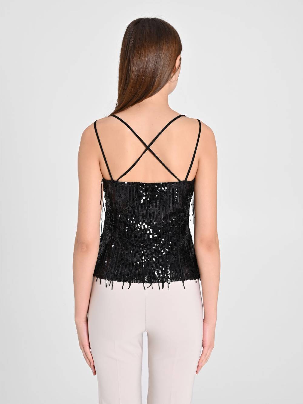 Rinascimento Top Paillettes Frange Sconti VIP