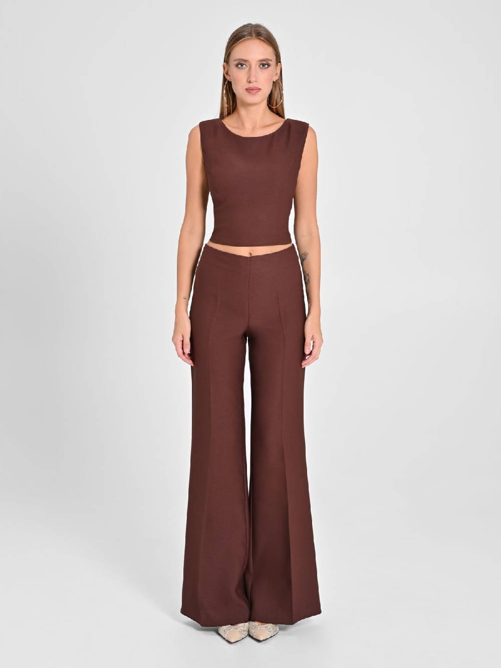 Rinascimento Top in in Envers Satin Marrone Prezzo basso