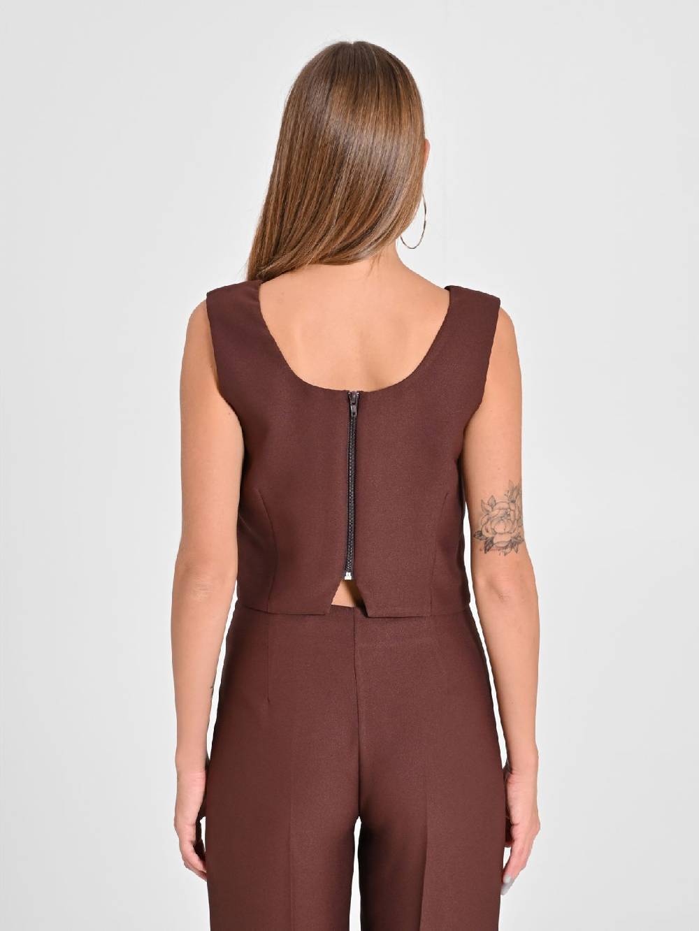 Rinascimento Top in in Envers Satin Marrone Prezzo basso