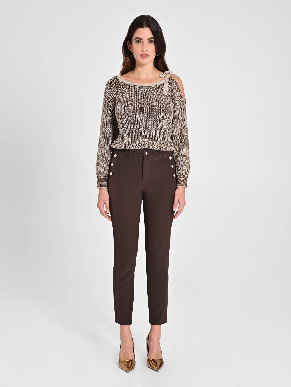Rinascimento Pantaloni Skinny Marroni Ultimi due giorni