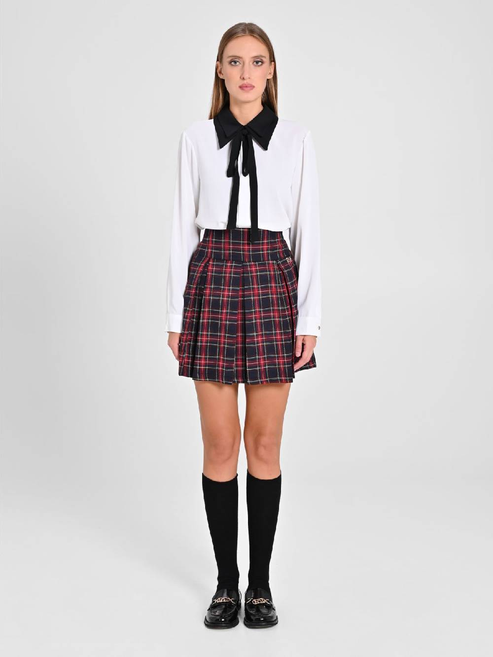 Rinascimento Blusa Bicolor con Cravattino 50% di sconto con spedizione gratuita