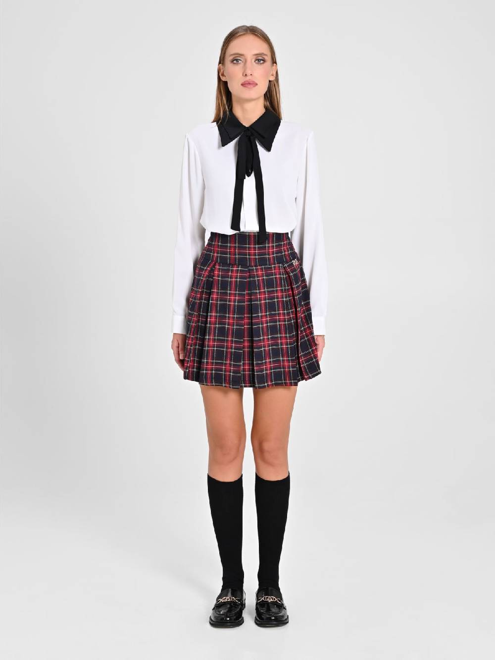 Rinascimento Minigonna in Tartan Blu Trasporto libero internazionale