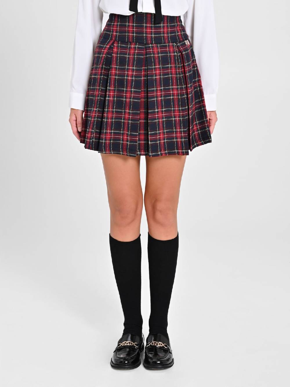 Rinascimento Minigonna in Tartan Blu Trasporto libero internazionale
