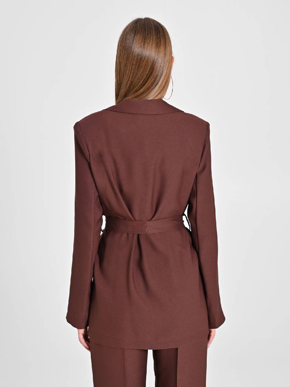 Rinascimento Giacca Vestaglia in Envers Satin Marrone In vendita