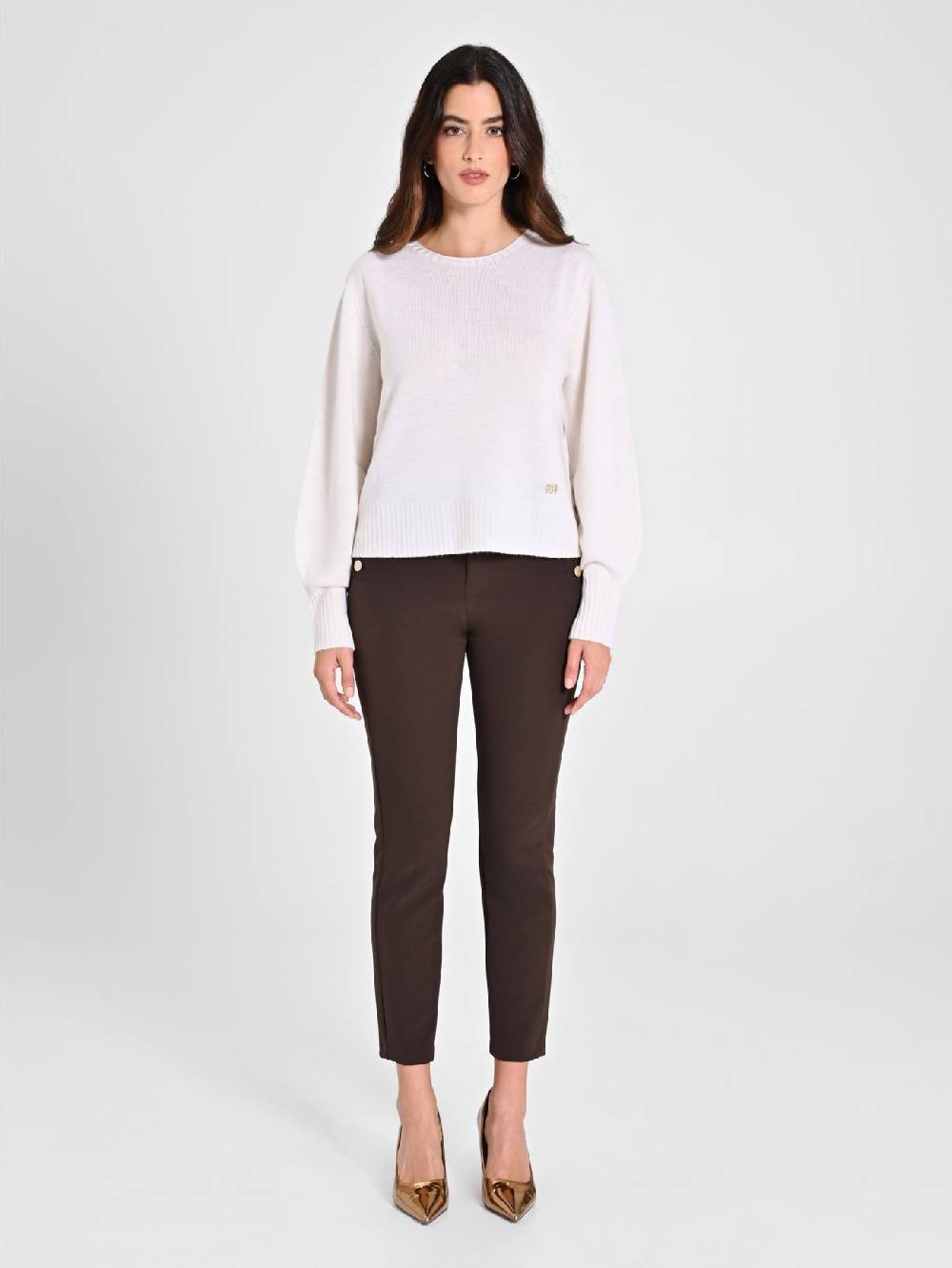 Rinascimento Maglioncino Lana Merino Extrafine Bianco 50% di sconto per tempo limitato