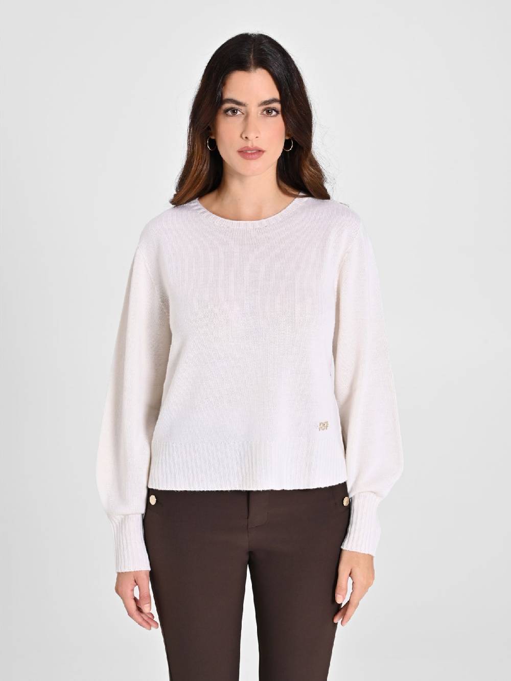 Rinascimento Maglioncino Lana Merino Extrafine Bianco 50% di sconto per tempo limitato