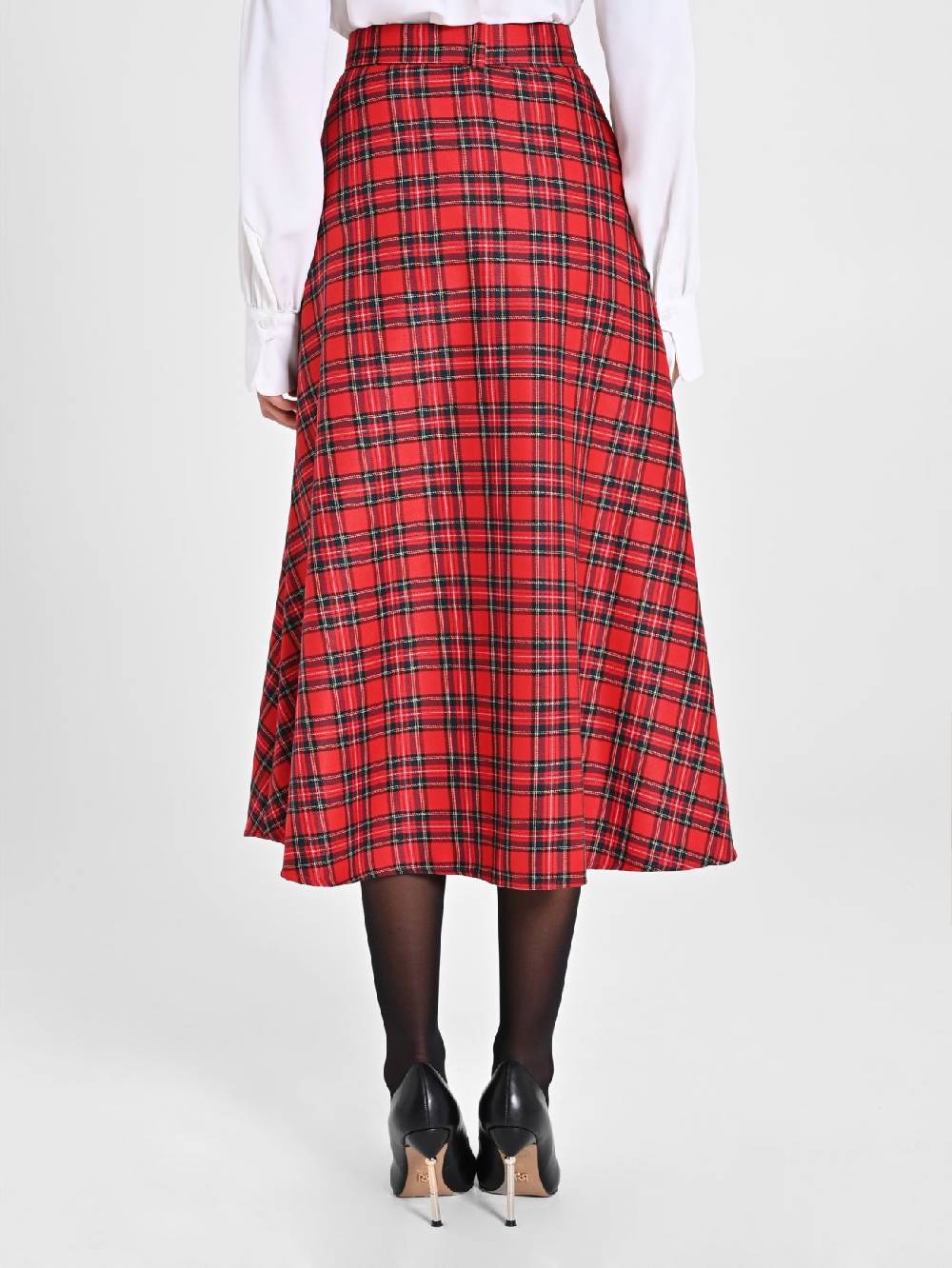 Rinascimento Gonna Midi in Tartan In Linea