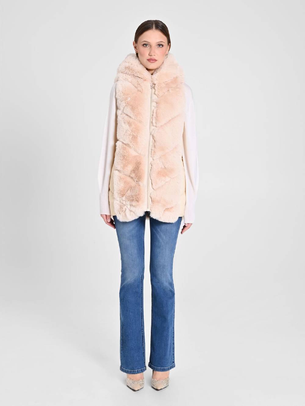 Rinascimento Gilet Piumino & Simil Pelliccia Beige Pezzi Unici